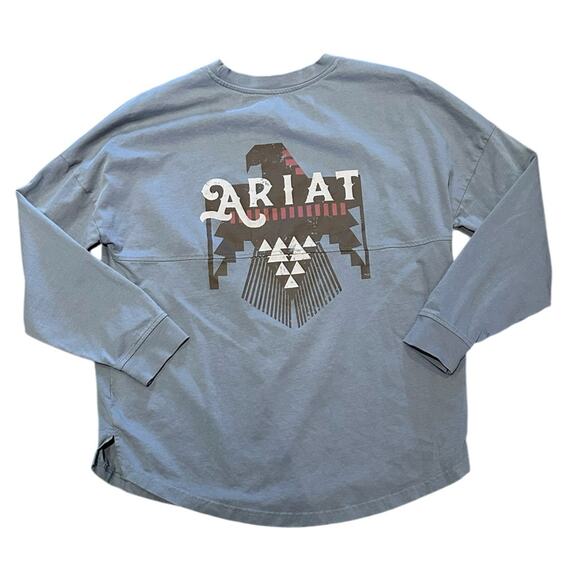 Ariat Thunderbird Women's Large Oversized Blue Long Sleeve Shirt - Picture 1 of 4